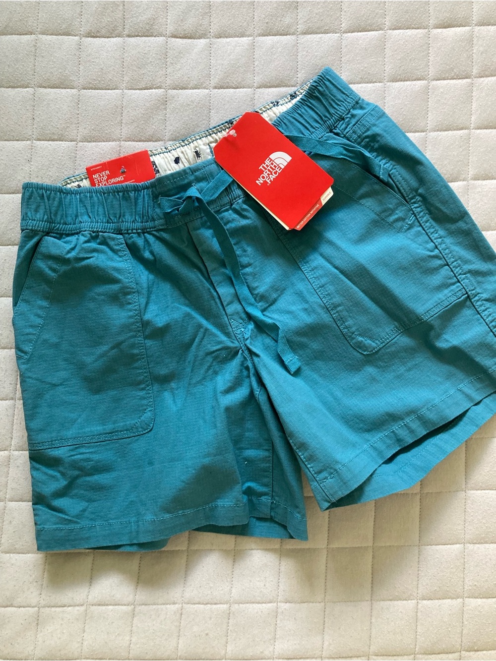 The North Face Women’s Teal Drawstring Rideside Pull-On Athletic Shorts
